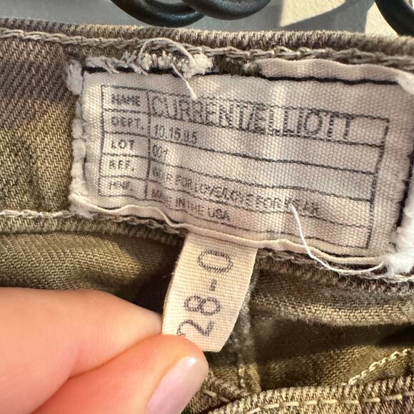 Current Elliott Camo Pants Brown Zip Fly Pockets Mid Rise Ankle Sz 28 Women's - Picture 2 of 4